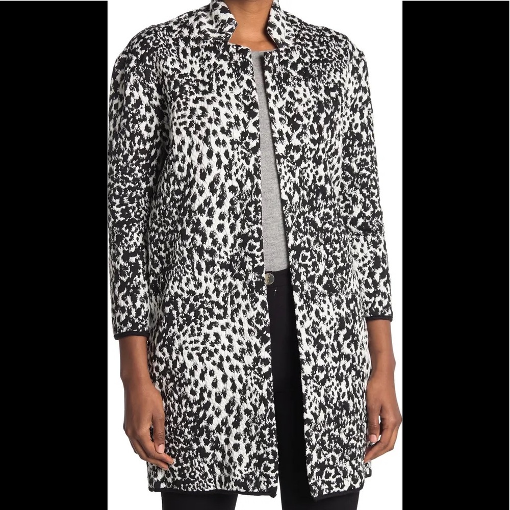 Philosophy Apparel Knit Cheetah Pattern Jacket,M